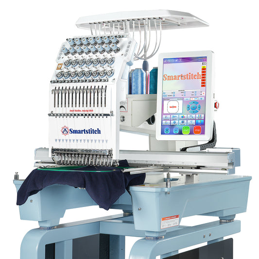 Smartstitch S-1501 Plus Beast Embroidery Machine with 15 Needles, WiFi Available, Max Speed 1200RPM, Embroidery Machine for Caps and Clothing with 24"x16" Embroidery Area