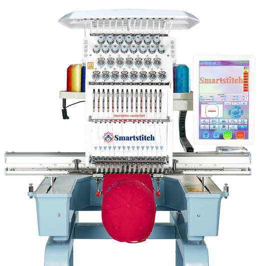 Smartstitch S-1501 Plus Beast Embroidery Machine with 15 Needles, WiFi Available, Max Speed 1200RPM, Embroidery Machine for Caps and Clothing with 24"x16" Embroidery Area