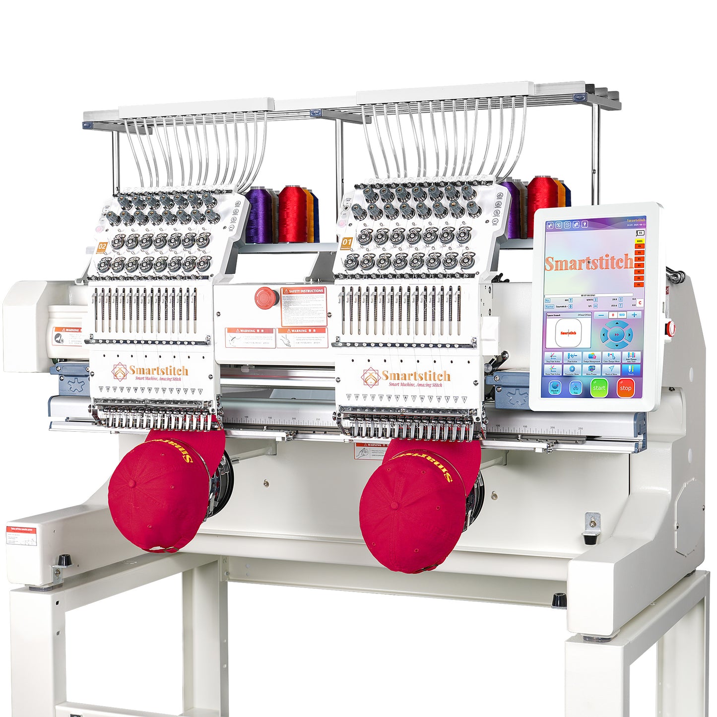 Smartstitch S-1502HC Beast Embroidery Machine with 15 Needles, WiFi Available, Max Speed 1200RPM, Embroidery Machine for Caps and Clothing with 20"x16" Embroidery Area