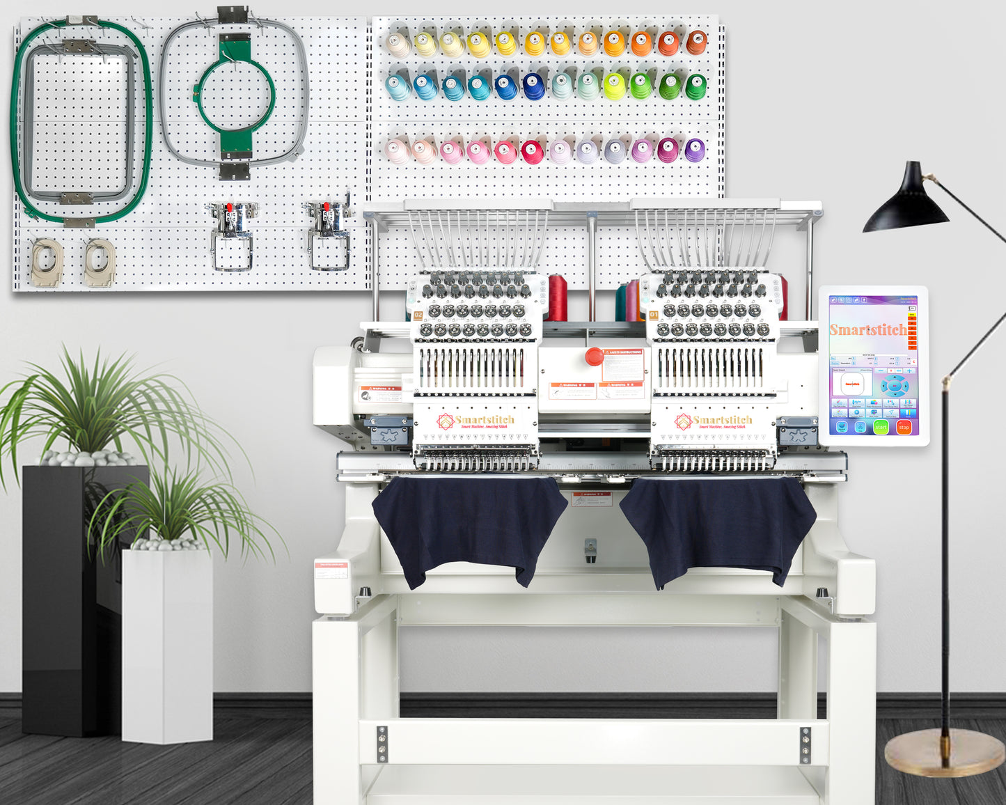 Smartstitch S-1502HC Beast Embroidery Machine with 15 Needles, WiFi Available, Max Speed 1200RPM, Embroidery Machine for Caps and Clothing with 20"x16" Embroidery Area