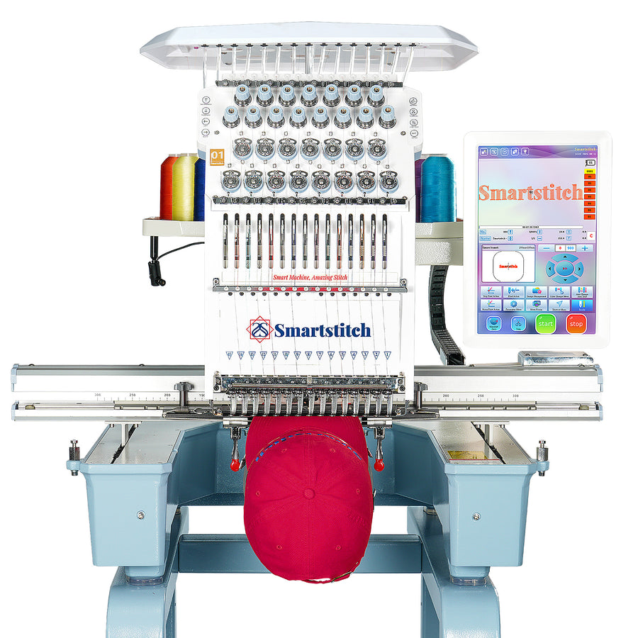 Smartstitch S-1501 Plus Beast Embroidery Machine with 15 Needles, WiFi Available, Max Speed 1200RPM, Embroidery Machine for Caps and Clothing with 24"x16" Embroidery Area