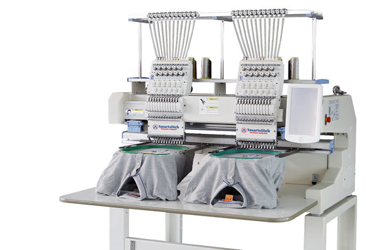 Smartstitch Embroidery Machine 2 heads, Max Speed 1200RPM, Embroidery Machine for Hats and Clothing(including embroidery starter kit)