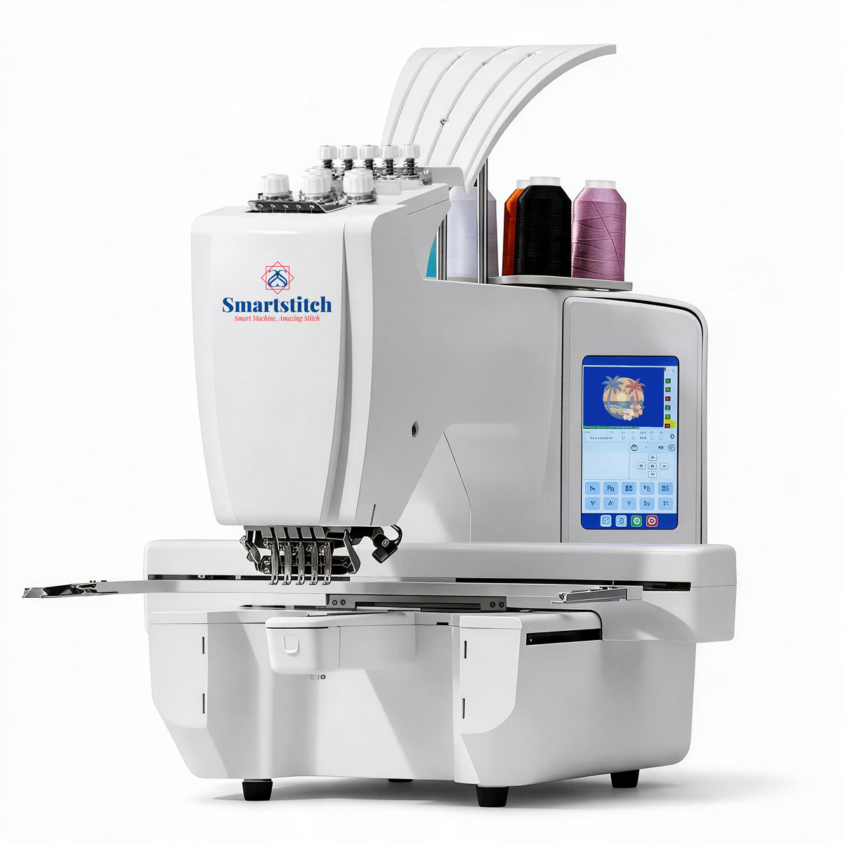 Smartstitch S-05E 5-Needle Portable Embroidery Machine, Compact Multi-Needle Desktop Machine for Caps, Shirts, Craft Fairs & Pop-Up Events, Mobile On-Site Customization (Master Bundle)