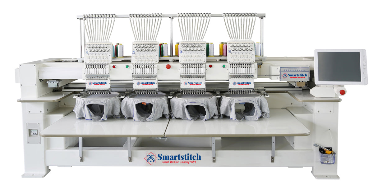 Smartstitch Embroidery Machine 4 heads, Max Speed 1200RPM, Embroidery Machine for Hats and Clothing