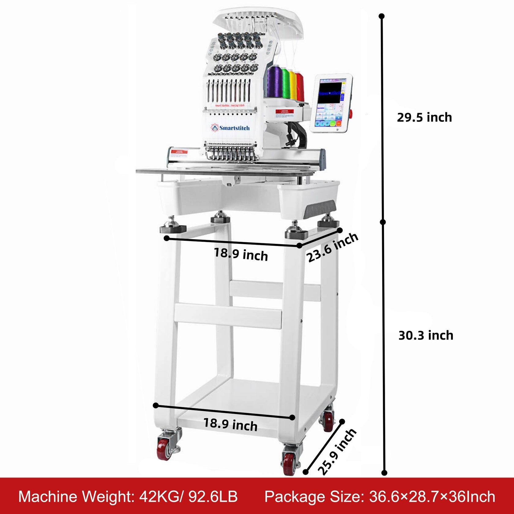 Smartstitch S-1001 Compact Embroidery Machine with WiFi, 9.5