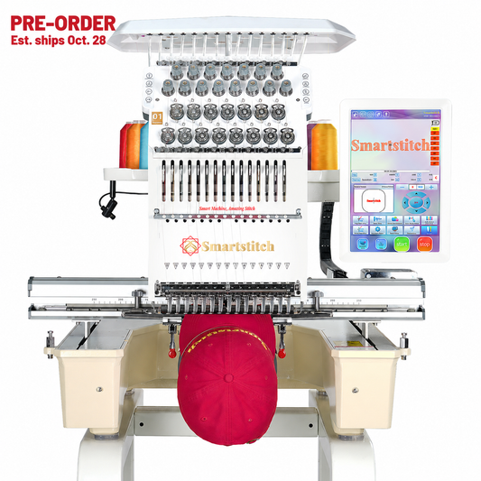 Smartstitch S-1501 Ultra Beast Embroidery Machine with 15 Needles, 20"x14" Embroidery Area, WiFi Available, Max Speed 1200RPM, Beast Machine Embroidering Cap, Hat, Structured Hats and more