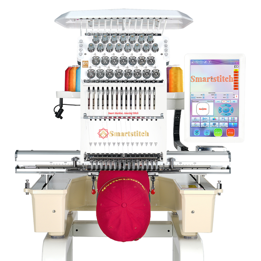 Smartstitch S-1501 Ultra Beast Embroidery Machine with 15 Needles, 20"x14" Embroidery Area, WiFi Available, Max Speed 1200RPM, Beast Machine Embroidering Cap, Hat, Structured Hats and more