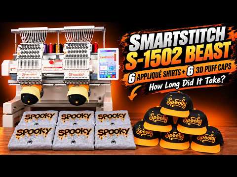 Smartstitch S-1502HC Beast Embroidery Machine with 15 Needles, WiFi Available, Max Speed 1200RPM, Embroidery Machine for Caps and Clothing with 20"x16" Embroidery Area